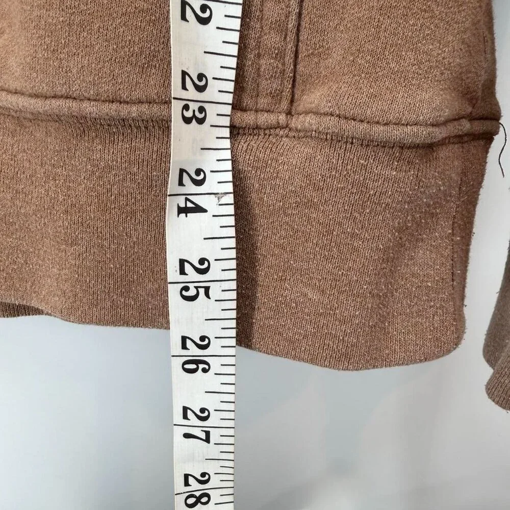 The North Face Men’s Hoodie Heather Brown Yellow Logo Size M